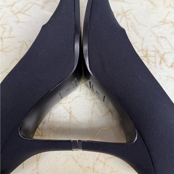 Prada Black Neoprene Square Toe Pumps Heels, Size 37 - Picture 13 of 14